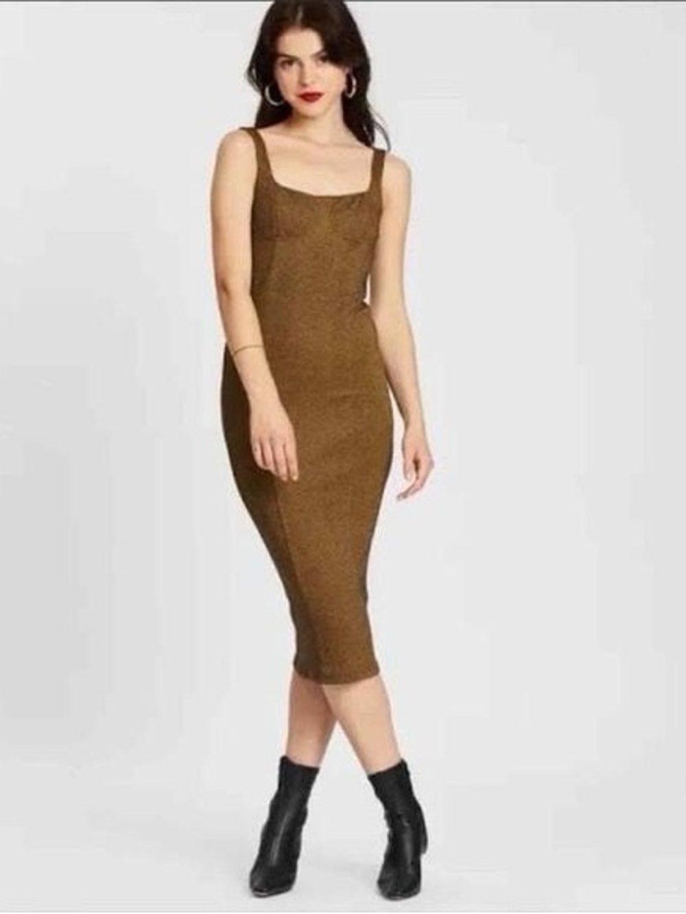 Revolve Capulet Lola Bustier Bodycon Sleeveless Square-Neck Midi Dress Sz Small